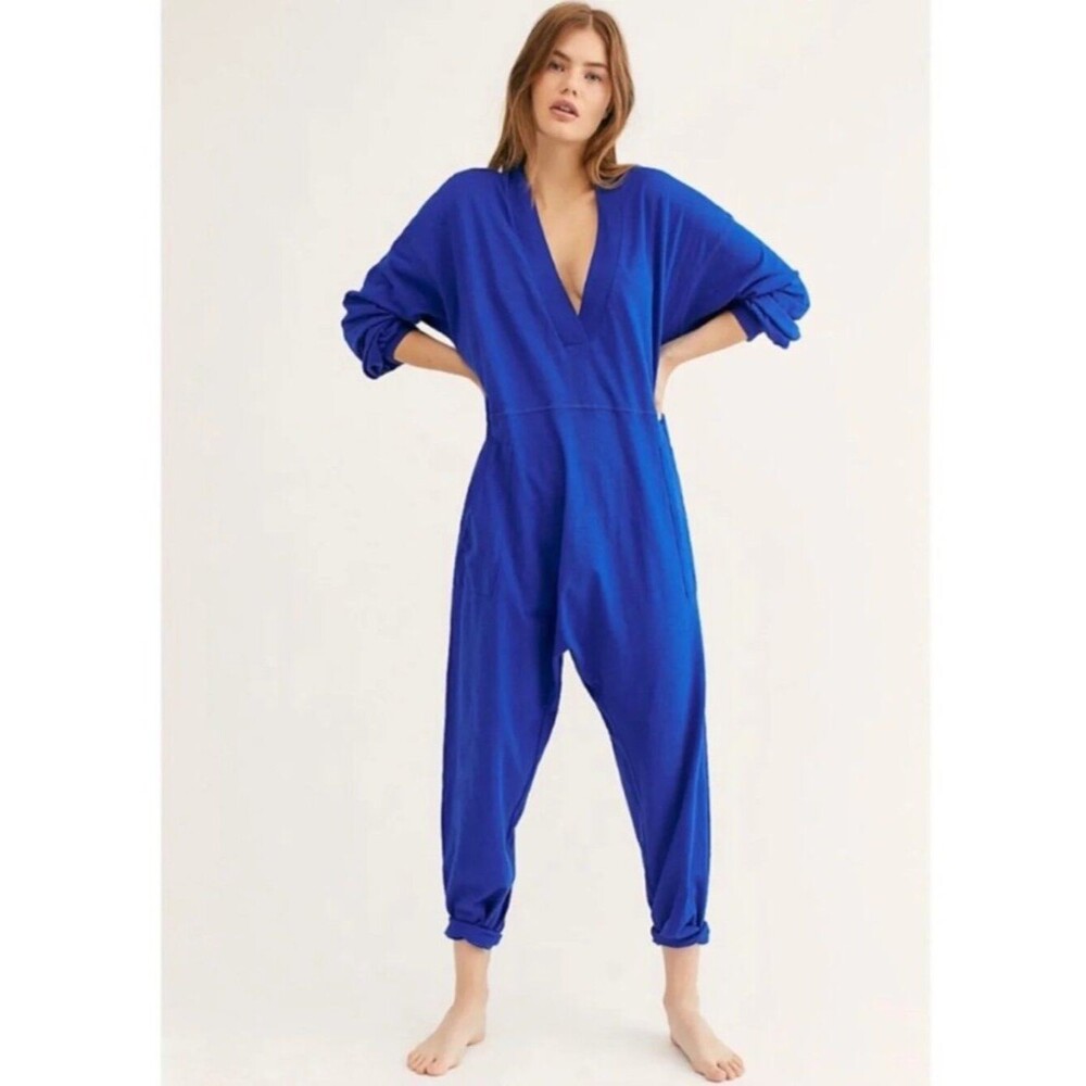 Free People Just Because Onesie Jumpsuit Blue Size S